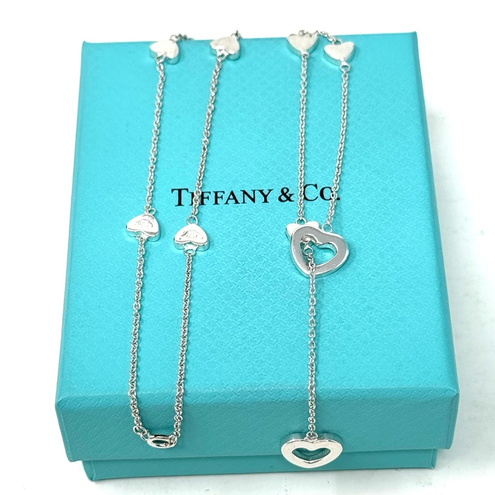 Authentic Tiffany& CO. Heart Link Lariat  Necklace: